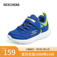 斯凯奇（Skechers）小童学步鞋护脚舒适轻便运动鞋407237N 蓝色/柠檬色/BLLM 22码