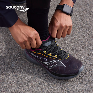 Saucony【防水款】索康尼菁华15 GTX轻量缓震跑鞋男防水跑步鞋运动鞋男 黑灰250 46