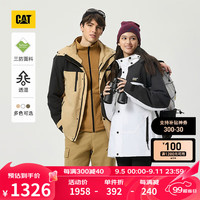 CAT 卡特厚夹克外套男女同款三防三合一防风防水防污户外保暖冲锋衣 白色 L