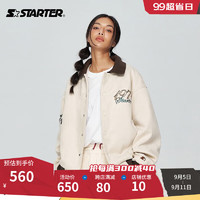 STARTER【24秋新】棒球服男女款冬季新夹克美式学院风休闲外套 桦木白 M