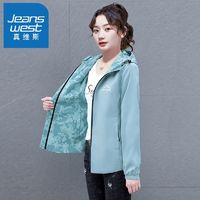 JEANSWEST 真维斯 双面穿外套女2024年春秋新款时尚休闲显瘦短款夹克上衣女