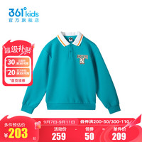 361°361度童装男童长袖POLO衫2024年秋季中大童 波奇蓝 130cm