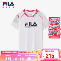 FILA 斐乐 儿童童装2024夏季中大童女童短袖T恤