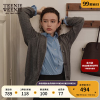 Teenie Weenie小熊2024年秋季假两件针织开衫外套 中灰色 160/S