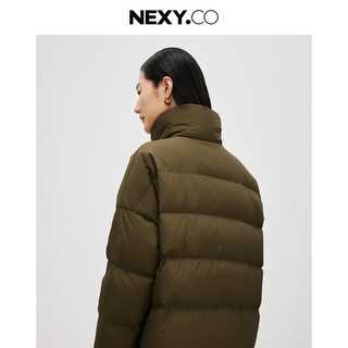 奈蔻NEXY.CO/2024年冬季通勤纯色半高领羽绒服短款保暖外套 中红色 XL