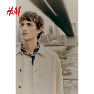 H&M2024秋季男装女装外穿标准版型斜纹布外套式衬衫1231425 海军蓝 170/92