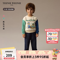 Teenie Weenie Kids小熊童装24秋冬男女宝宝撞色印花加绒卫衣 绿色 110cm