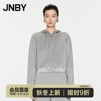 江南布衣 JNBY24秋卫衣开襟连帽长袖5O9414570 040/银灰 M