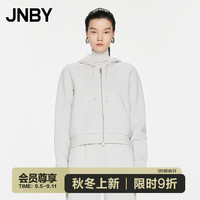 江南布衣 JNBY24秋卫衣开襟连帽长袖5O9414570 044/珠光银 M