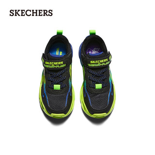 斯凯奇（Skechers）网鞋简约百搭亮灯鞋400103L 黑色/蓝色/柠檬色/BBLM 29码