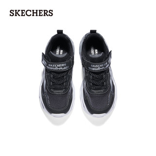 斯凯奇（Skechers）网鞋简约百搭亮灯鞋400103L 黑色/银色/BKSL 32码