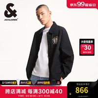 杰克·琼斯（JACK&JONES）秋季NBA联名布鲁克林篮网队潮流百搭长袖夹克男款224321084 黑色 常规 180/100A/L