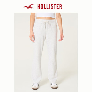 HOLLISTER24秋季微喇小海鸥抽绳运动裤卫裤长裤女 KI347-4056 浅麻灰色 L (155/80A)短版