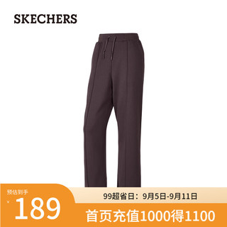 斯凯奇（Skechers）男女款针织长裤P424W081 可可浆果色/04AV L