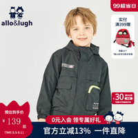 allo&lugh【帅气工装风】阿路和如儿童装男童外套休闲宽松时髦洋气 黑色 100cm