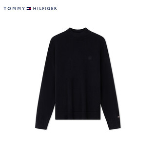 TOMMY HILFIGER24秋冬女装纯羊绒刺绣半高领打底合身针织衫WW0WW43203 黑色BDS XL