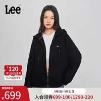 Lee商场同款24早秋新品宽松版女连帽卫衣外套潮LWT0...