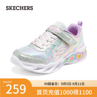 斯凯奇（Skechers）时尚复古百搭休闲鞋子302313L 银色/多彩色/SMLT 32码