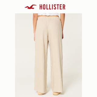 HOLLISTER24秋季宽松休闲亚麻混纺抽绳阔腿长裤女 KI356-4122 浅棕色 XL (170/90A)标准版