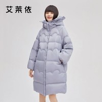 ERAL 艾莱依 中长款官方正品羽绒服女款冬季新款大牌高端鸭绒花苞帽外套