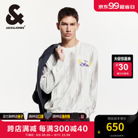 杰克·琼斯(JACK&JONES)秋季NBA联名湖人队舒适百搭宽松圆领长袖针织衫男款224324001 奶白A42 常规 奶白A42 175/96A/M