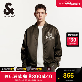 杰克·琼斯（JACK&JONES）秋季款NBA联名凯尔特人队潮流百搭棒球领夹克外套男款224321075 黑橄榄E06 常规 黑橄榄E06 175/96A/M