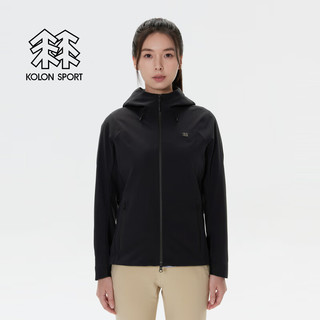 KOLON SPORT/可隆软壳夹克 女子户外休闲防风防泼水登山徒步外套 LKJK4WNT18-BK 黑色 M 165/88A