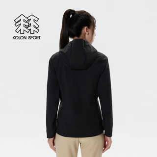 KOLON SPORT/可隆软壳夹克 女子户外休闲防风防泼水登山徒步外套 LKJK4WNT18-BK 黑色 M 165/88A