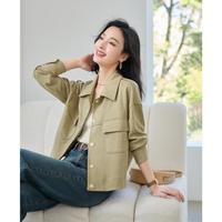 安乃安 on&on【麂皮绒短外套女】2024春装设计感小个子休闲夹克上衣女