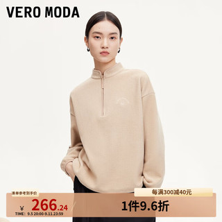 VEROMODA卫衣女24秋冬半高领摇粒绒多巴胺宽松保暖舒适 浅卡其色 175/92A/XL