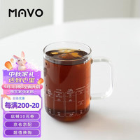 MAVO 导师杯玻璃咖啡杯 马克杯 带手把ins风玻璃杯 白色