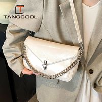 百亿补贴：Tangcool 唐酷 银色包包女式新款潮流时尚流行单肩包高级质感红色斜挎小方包