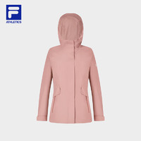 FILA 斐乐 女士上衣两件套2024春户外运动中长款连帽外套 泡沫粉-PK 165/84A/M