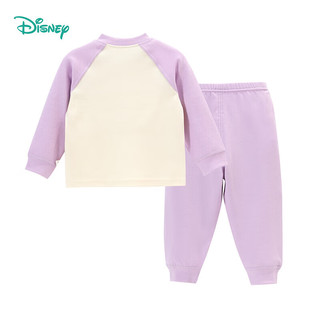 迪士尼宝宝（Disney Baby）童装女童套装卡通黛丝前开家居服套装舒适柔软24年秋 紫色 80cm