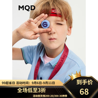 MQD 马骑顿 童装男童韩版T恤儿童翻领T恤夏中大童polo衫 浅蓝 110cm