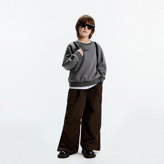 little MO&Co.REEBOK联名系列 little moco童装24秋男女童圆领长袖套头卫衣 深鸥灰色 110/52