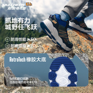 Skechers斯凯奇儿童绒绒靴（跃界系列）男女童旋钮运动棉靴轻舒适303499L 男童/炭黑色/蓝色/BCBL 27.5码