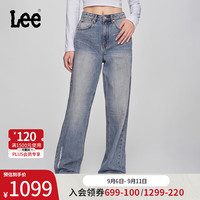 李 Lee24早秋428舒适高腰直脚浅蓝女牛仔裤LWB246428101 浅蓝色 28