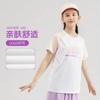 SKECHERS 斯凯奇 男女中大童|纯棉拼接针织短袖t恤衫夏季