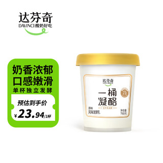 Davinci 达芬奇 一桶系列凝酪酸奶760g 低温酸奶 酸牛奶生鲜 凝固型 风味发酵乳