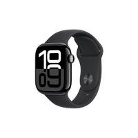 苹果 Apple Watch Series 10 智能手表 GPS款 42mm 亮黑色 黑色橡胶表带 S/M