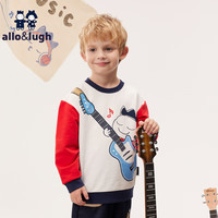 allo&lugh阿路和如女童早秋卫衣儿童拼接卡通印花卫衣女童上衣秋季2024新款