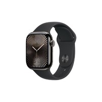 Apple 苹果 Watch Series 10 智能手表 GPS+蜂窝网络款 42mm 钛金属石板色 黑色橡胶表带 M/L