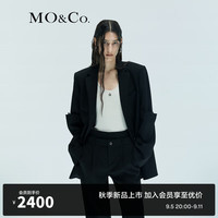 MO&Co.×coperni联名2024秋中性垫肩拼袖西装外套MBD3BLA008 黑色 L/170
