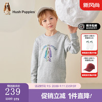 暇步士（Hush Puppies）童装儿童男女童秋季柔软舒适时尚休闲宽松潮流个性套装 花灰D款 170cm