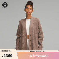 lululemon丨Knit 女士针织前侧纽扣款开衫 LW3HR1S 陶灰褐色 XS