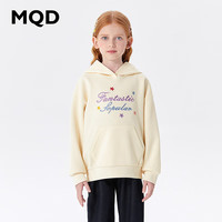 马骑顿（MQD）童装男大童24春学院风卡通休闲运动连帽卫衣 米白 110cm