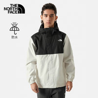 THE NORTH FACE 北面 冲锋衣男女情侣户外防水防风春季山系连帽夹克外套 VOR/米黑拼色