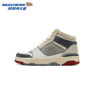 Skechers斯凯奇儿童春秋低帮休闲复古板鞋男童厚底轻便防滑运动鞋406155L