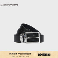 阿玛尼EMPORIO ARMANI24秋季EA男装可替换搭扣双面两用腰带套装 81519黑色